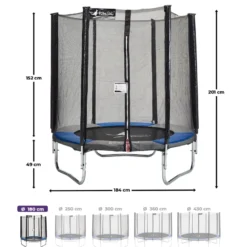 Trampoline ralli bleu-gris ø180