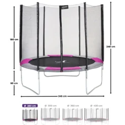 Trampoline ralli rose ø250