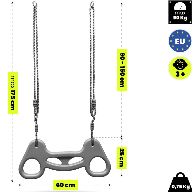 Trapèze de gymnastique hypermotion à cordes réglables pour enfants