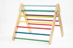 Triangle d’escalade + mur suédois coloré Multicolore