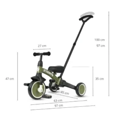 Tricycle qplay stager 3-en-1 vert