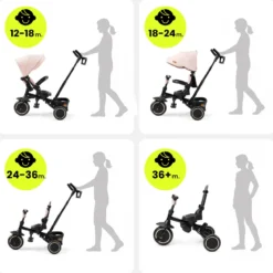Tricycle évolutif hypermotion tobi timber pliable beige 1-5 ans multifonction