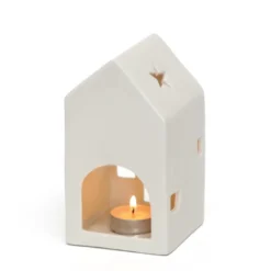Trio photophores maisonnettes porcelaine