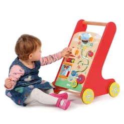 Trotteur d'activité en bois pour bébé