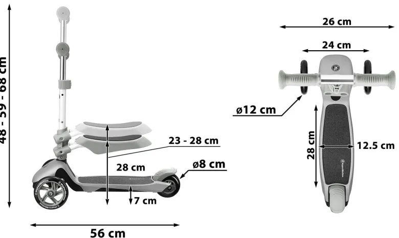 Trottinette enfant evolutive 50kg siège
