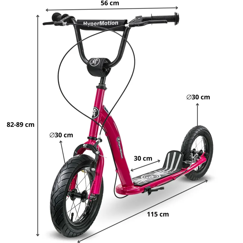 Trottinette enfant HyperMotion RUBY 12.2 12 pouces fuchsia