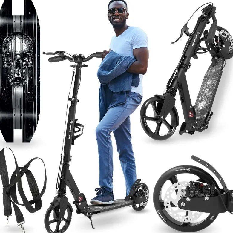 Trottinette enfant 100 kg, pliable noire