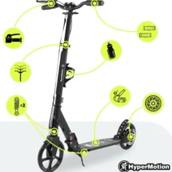 Trottinette enfant 100 kg, pliable noire