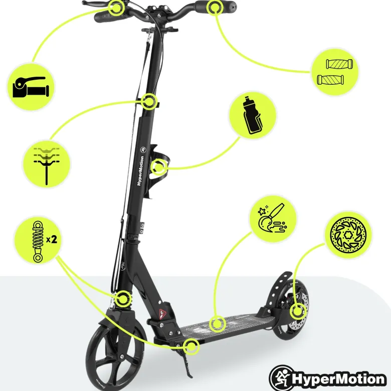 Trottinette enfant 100 kg, pliable noire