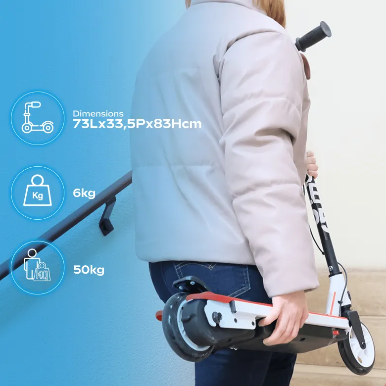 Trottinette enfant urbanglide ride 55 rouge sécurité et légèreté