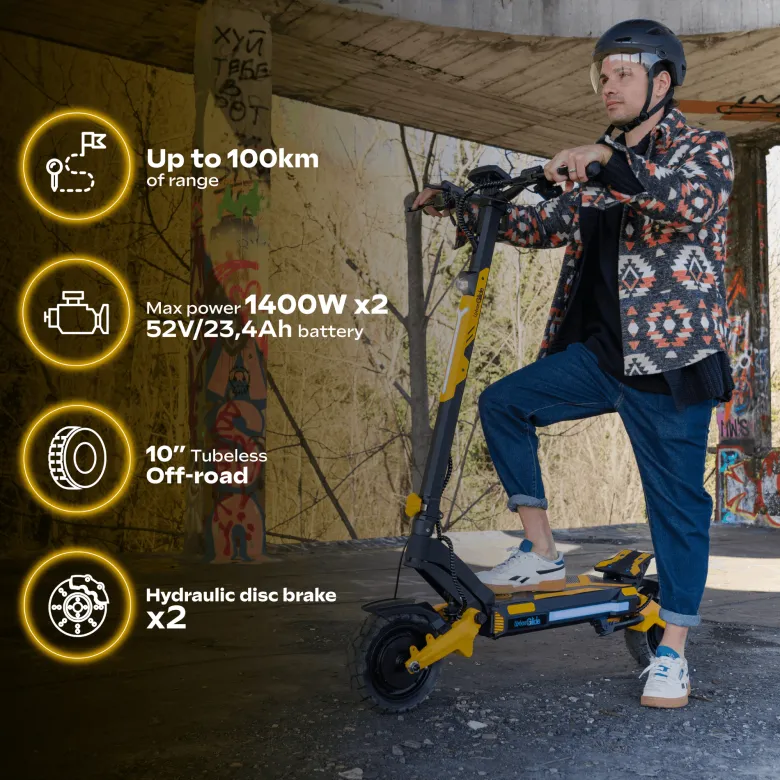 Trottinette électrique adulte 1000gt 2x2 motor - jusqu'a 100 km