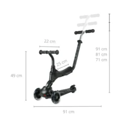 Trottinette qplay sema pro 3-en-1 noir