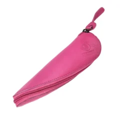 Trousse cuir twisty fushia