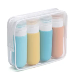 Trousse de 4 flacons de voyage rechargeables en silicone 90 ml