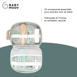 Trousse de soin bébé, set 10 accessoires Vert