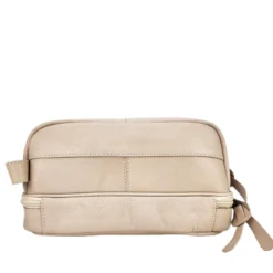 Trousse de toilette cuir léo gris