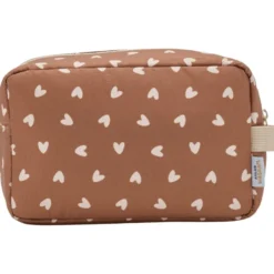 Trousse de toilette cœurs beige