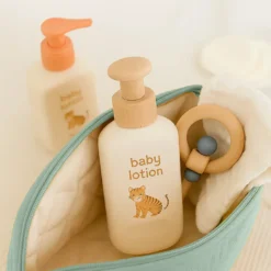 Trousse de toilette en coton bio vert