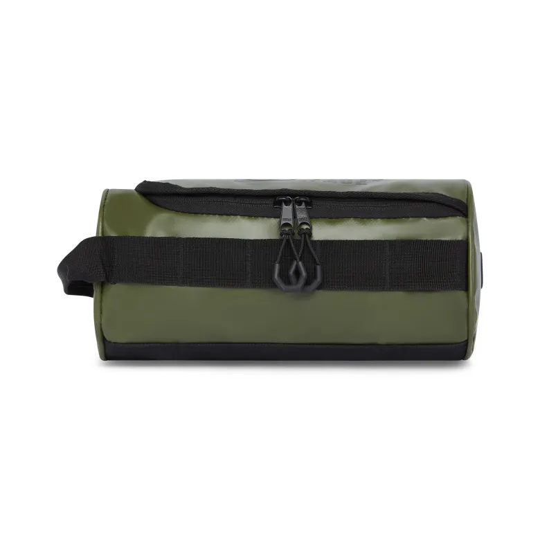Trousse de toilette imperméable unisexe avec poignée Vert foncé