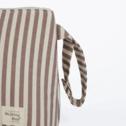 Trousse de toilette praliné rayures moka