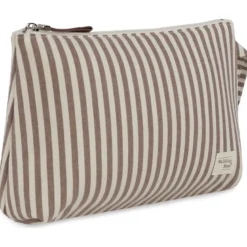 Trousse de toilette praliné rayures moka