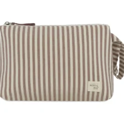 Trousse de toilette praliné rayures moka