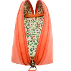 Trousse longue cuir rosy orange