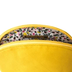 Trousse maquillage cuir léa jaune