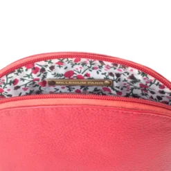 Trousse maquillage cuir léa rouge