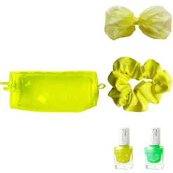 Trousse néon jaune - ananas et pastèque