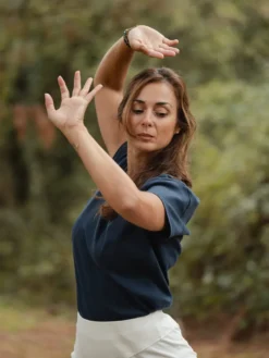 T-shirt yoga pelican bio bleu marine M