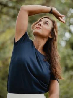T-shirt yoga pelican bio bleu marine M