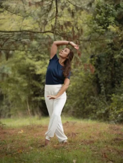 T-shirt yoga pelican bio bleu marine M