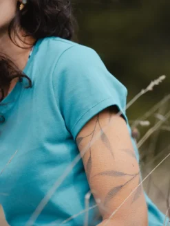 T-shirt yoga pelican bio turquoise S