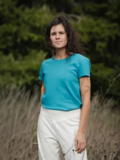 T-shirt yoga pelican bio turquoise L