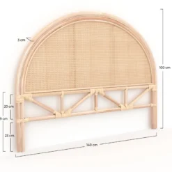 Tête de lit 140 cm en rotin et cannage - néora