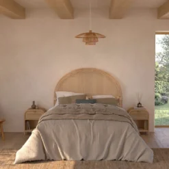 Tête de lit 140 cm en rotin et cannage - néora