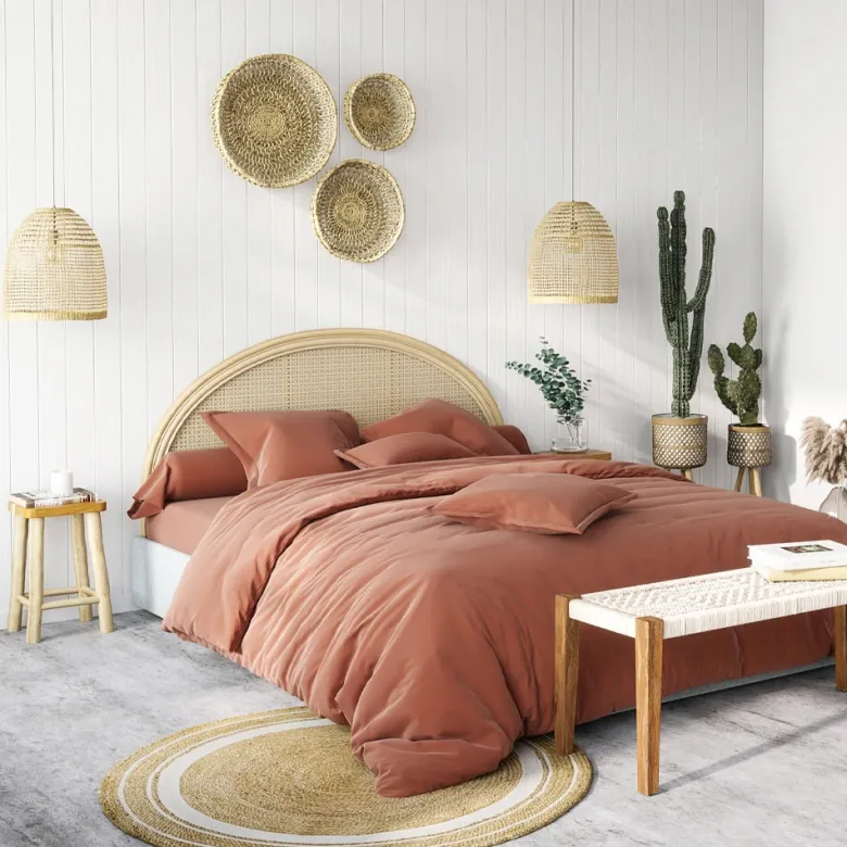 Tête de lit 160 cm en rotin et cannage - néora