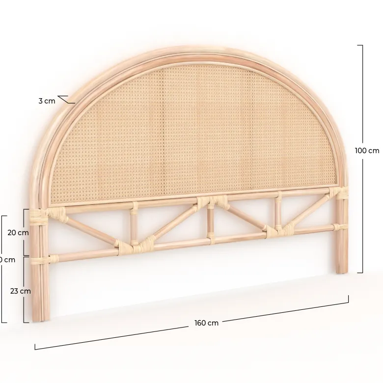 Tête de lit 160 cm en rotin et cannage - néora