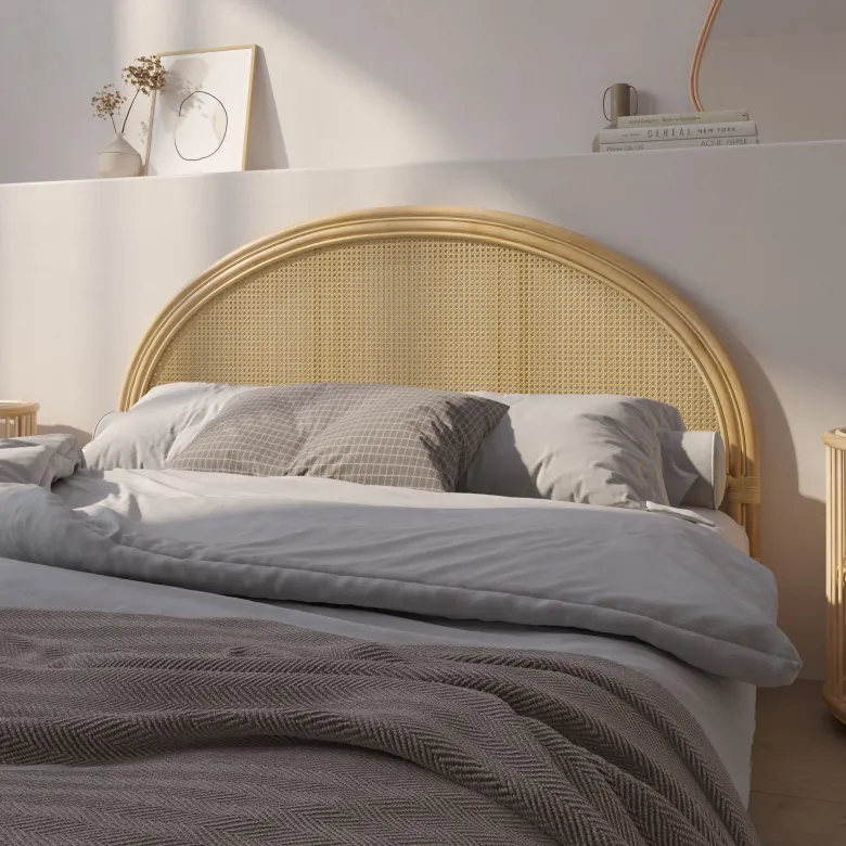 Tête de lit 160 cm en rotin et cannage - néora