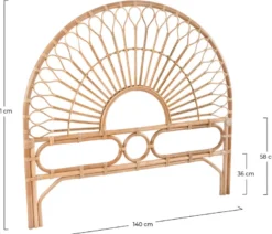 Tête de lit 140 cm en rotin naturel - bahia