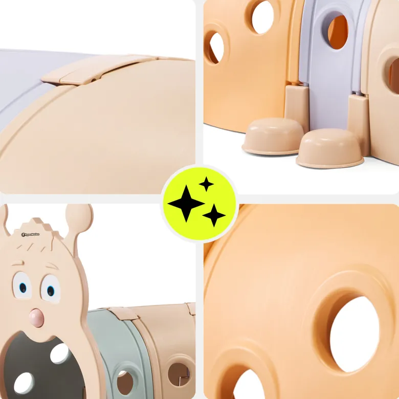 Tunnel de jeu chenille hypermotion modulable pour enfants intérieur extérieur