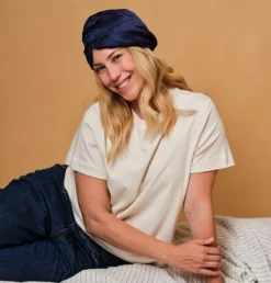 Turban 100% pure soie de mûrier - bleu nuit