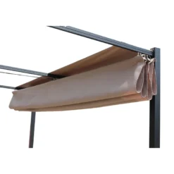Tusa pergola autoportante 3 x 4m avec toile en polyester taupe