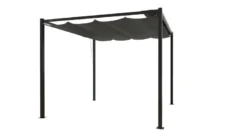 Tusa pergola autoportante 3 x 3 m en acier avec toile grise