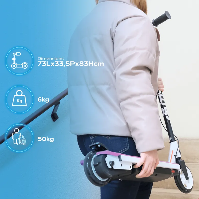 Urbanglide ride 55 kid – trottinette électrique enfant 30w – 10 km/h – auto