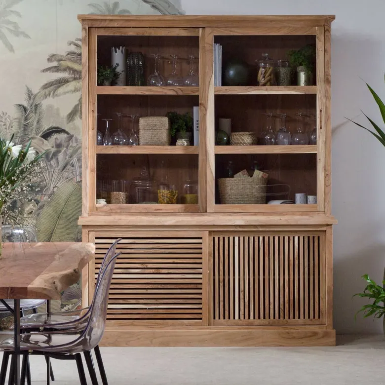 Vaisselier en bois d'acacia salta