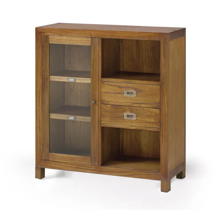 Vaisselier 2 tiroirs bronze bois marron