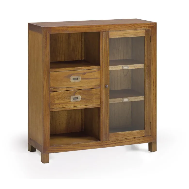 Vaisselier 2 tiroirs bronze bois marron