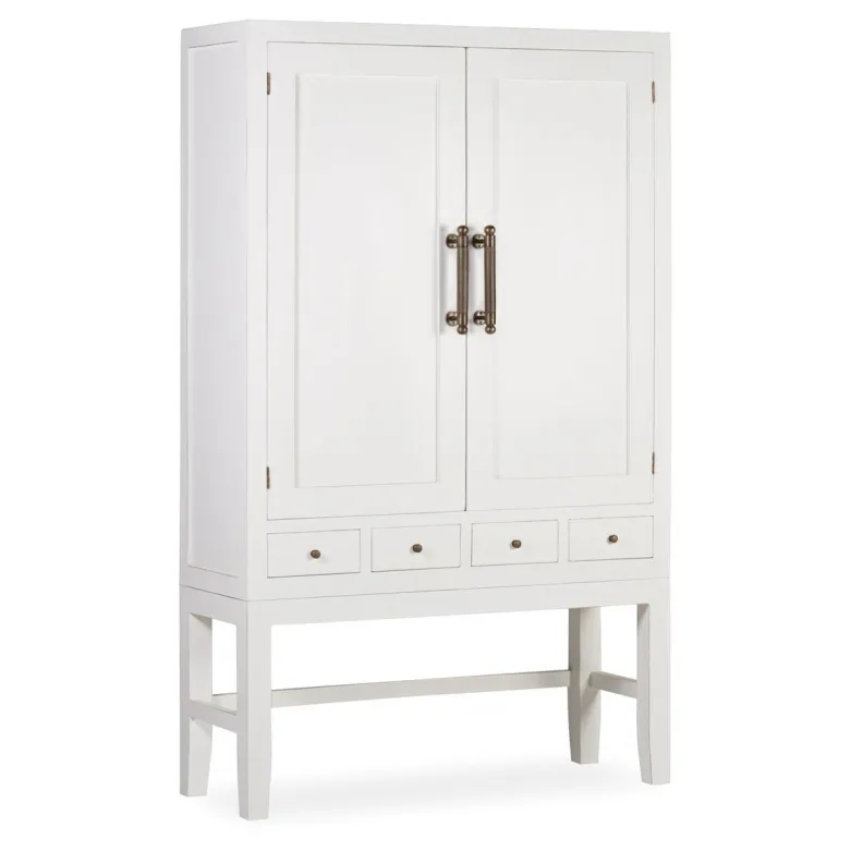 Vaisselier 4 tiroirs bronze bois blanc -